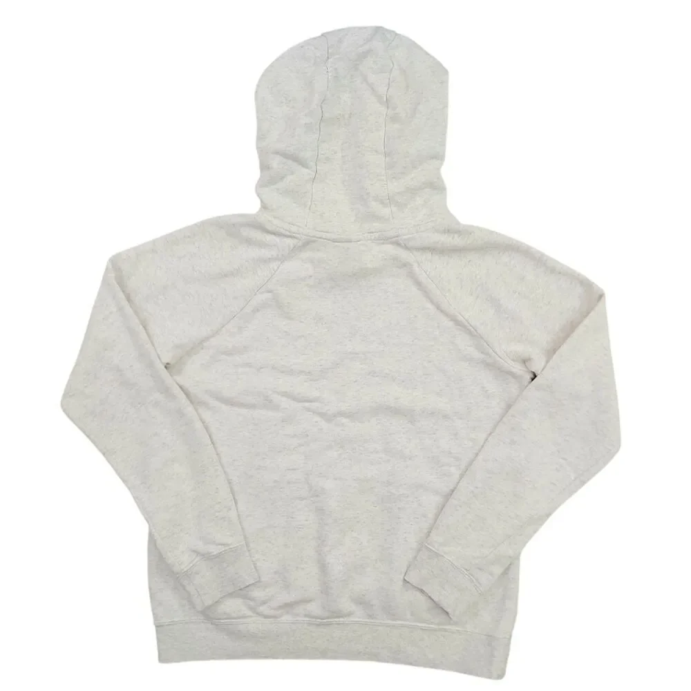 Nike Sportswear Club Fleece Pullover Hoodie Womens Small Gray White Workout Top